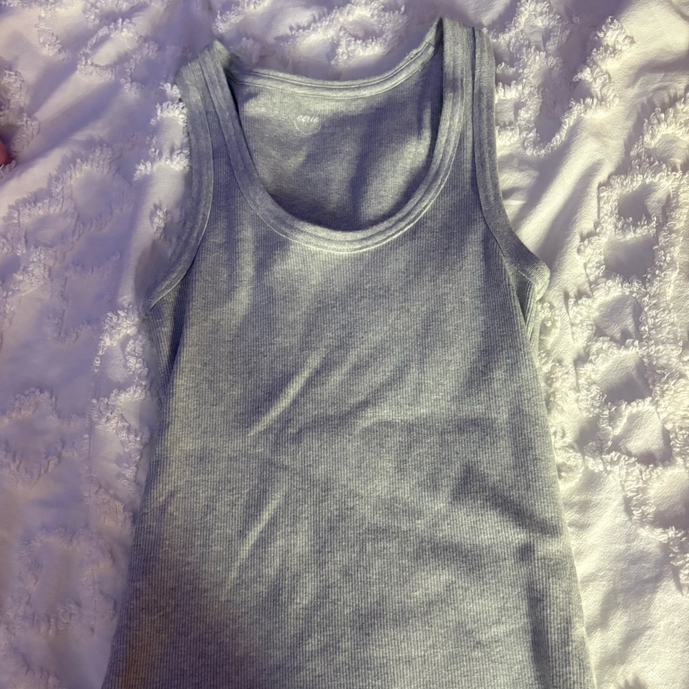 Aerie Light Gray Ribbed Tank Top